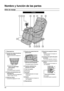 Page 8S5
Nombre y función de las partes
Sillón de masaje
12 Sección de masaje de manos/
brazos
Incluye función de masaje con 
aire integrada
13
  Cubierta del soporte del panel 
de control
En el lado izquierdo y derecho
14
  Sección de masaje de hombro 
exterior
Incluye función de masaje con 
aire integrada
Placas para el hombro
Removibles
Es posible ajustar la posición
•
•
•
•
•
1
 
Reposapiernas
2
  Sección de masaje de piernas/
plantas de los pies
Incluye función de masaje con 
aire
Placas de reflexología...