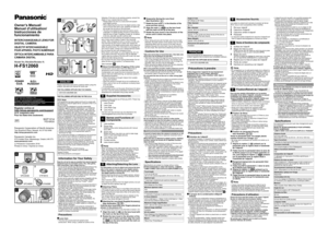 Page 1Please read these instructions carefully before using this 
product, and save this manual for future use.
THE FOLLOWING APPLIES ONLY IN CANADA.THE FOLLOWING APPLIES ONLY IN THE U.S.A.Keep the unit as far away as possible from electromagnetic 
equipment (such as microwave ovens, TVs, video games, 
radio transmitters, high-voltage lines etc.).• Do not use the camera near cell phones because doing so may result in noise adversely affecting the pictures and sound.• If the camera is adversely affected by...