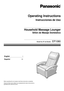 Page 1English	1
Español	S1
Operating	Instructions
Instrucciones de Uso
Sillón de Masaje Doméstico
Household 	Massage 	Lounger
Model No./Nº de Modelo  EP1080
Before operating this unit, please read these instructions completely.
Antes de utilizar esta unidad, lea compleatamente estas instrucciones y \
guárdelas para referencia futura. 