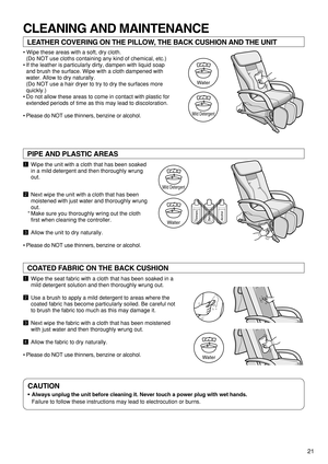 Page 2321
• Wipe these areas with a soft, dry cloth. 
(Do NOT use cloths containing any kind of chemical, etc.)
•If the leather is particularly dirty, dampen with liquid soap
and brush the surface. Wipe with a cloth dampened with
water. Allow to dry naturally.
(Do NOT use a hair dryer to try to dry the surfaces more
quickly.)
•Do not allow these areas to come in contact with plastic for
extended periods of time as this may lead to discoloration.
•Please do NOT use thinners, benzine or alcohol.
LEATHER COVERING...