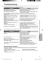 Page 99
English
Troubleshooting
The following symptoms do not indicate malfunction.
SymptomCause
Mist emerges from indoor unit. • Condensation effect due to cooling process.
Water ﬂ owing sound during operation. • Refrigerant ﬂ ow inside the unit.
The room has a peculiar odour. • This may be due to damp smell emitted by the wall, 
carpet, furniture or clothing.
Indoor fan stops occasionally during automatic 
fan speed setting.• This helps to remove the surrounding odour.
Airﬂ ow continues even after operation...