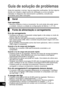 Page 86VQT5C48
86
18
Guia de solução de problemas
Antes de requisitar o serviço, faça as seguintes verificaçõe\
s. Se tiver alguma 
dúvida com relação a algum ponto de verificação ou se as \
correções 
indicadas no diagrama não solucionarem o problema, consulte seu 
revendedor para obter instruções.
Geral
Sem operação • Remova a bateria e insira-a novamente. Se você ainda não puder ope\
rar a unidade, restaure a unidade às configurações de fábrica. (\
 → P. 13)
Fonte de alimentação e carregamento
Erro de...