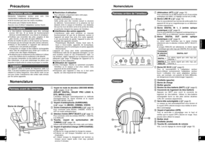 Page 11RQT8948
20
00
21
RQT8948
FRANÇAIS
Panneau arrière de l’émetteur
Casque
g Atténuateur (ATT) ( page 10) 
Pour commuter sur [0 dB] lorsque le son d’une entrée 
analogique est faible. Le réglage normal est [-8 dB].
h Borne LINE IN ( page 10)Pour le raccordement aux bornes de sortie audio d’un 
appareil AV tel qu’un magnétoscope ou un téléviseur 
(vendus séparément).
i  Borne DIGITAL IN 1, 2 (entrée optique 
numérique) ( page 9)Pour le raccordement à un appareil numérique tel qu’un 
lecteur DVD ou un...