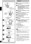 Page 1212
ENGLISHENGLISH
RQT7572
4
5
6
7
L
R
3
TUNING
TUNING
OPR / CHG
MAXVOLMIN
ON OFFOPR
ON OFFOPR
MAXVOLMIN
MAXVOLMIN
Operation
…
1Turn on the unit the transmitter is
connected to.
…
2Turn the volume on the sound
source up as much as possible with-
out causing distortion.
Headphones are more susceptible to
noise interference when the source
volume is set to low.
…
3Remove the headphones from the
transmitter.
…
4Reduce the volume of the head-
phones with the [VOL] dial.
…
5Switch the [OPR] switch to “ON”.The...