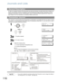 Page 116116
Printout Journals and Lists
Journals and Lists
To help you maintain records of the documents you sent and received, as well as lists of the numbers you 
record, your facsimile machine is equipped to print the following journals and lists: Transaction Journal, 
Individual Transmission Journal, Communication Journal, One-Touch/Abbreviated/Directory Search No. 
List, Program List, Fax Parameter List, Directory Sheet
, and File List.
The Journal is a record of the last 32 transactions (a transaction is...