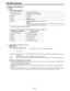 Page 91– 91 –
3. Software specifications
Protocol
1) Communication parameters
Communication system Asynchronous, full duplex
Communication speed 300/600/1200/2400/4800/9600
Bit length 7 bit/8 bit
Stop bit1 bit/2 bit
Parity bitNONE/ODD/EVEN
ACK codeACK code returned/ACK code not returned

The ACK code is what is returned from the VTR to the controller when data has
been successfully sent from the controller.
The underlining indicates the factory settings.
Any changes to the settings can be made using the setup...