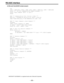 Page 96– 96 –
RS-232C interface
(3) Microsoft QuickBASIC sample program
CLS
STX$ = CHR$(&H2): ETX$ = CHR$ (&H3): NAK$ = CHR$(15): ACK$ = CHR$(&H6)
PRINT *** RS-232C COMMUNICATION SAMPLE PROGRAM ***
PRINT Type Command QUIT to quit.
PRINT
REM *** Communication Port Initial & Open ***
REM Port 1,9600Bps,No parity,8 bit data,1 stop bit
OPEN COM1:9600,N,8,1 FOR RANDOM AS #1 LEN = 256
REM *** Input Command & Send Command ***
SendCmd:
INPUT Input Command =; SEND$
IF SEND$ = QUIT THEN GOTO ProgEnd
PRINT #1, STX$ +...