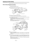 Page 31–31–
Adjusting the White Shading
Follow the procedure outlined below when the white shading needs to be re-adjusted.
White shading adjustment procedure
1Mount a lens to the camera.
Be sure to also connect the lens cable.
2Set the electronic shutter to OFF and the gain to L (0 dB).
Set the REC mode to 16U9/P, 16U9/50I or 16U9/25I. (Refer to page 107.)
3If the lens has an extender, remove the extender.
If the lens has a ratio converter/shrinker, remove the ratio converter/shrinker.
4Set the MENU SET/OFF...