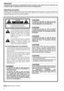 Page 22
IMPORTANT
“Unauthorized recording of copyrighted television programs, video tap\
es and other materials may
infringe the right of copyright owners and be contrary to copyright laws\
.”
Operating precaution
Operation near any appliance which generates strong magnetic fields may \
give rise to noise in the video and
audio signals. If this should be the case, deal with the situation by, f\
or instance, moving the source of the
magnetic fields away from the unit before operation.
CAUTION
RISK OF ELECTRIC...