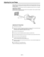 Page 31–31–
Adjusting the Lens Flange
When images are not clearly focused at both the telephoto and wide-angle positions during zoom
operations, adjust the flange back (the distance from the lens mounting surface to the image
formation surface).
Once adjusted, the flange back does not need to be readjusted as long as the lens is not changed.
Adjustment method
Check the position of each part of the lens which must be operated in order to adjust the flange
back with the lens Handling Instructions.
Adjusting the...