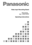 Page 1AJ- P
Video Input Recording Board
Operating Instructions 