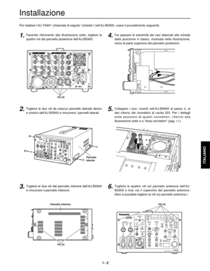 Page 15I - 2
ITALIANO
EXT  DC IN
GEN–
LOCKENC1
ENC2
ENC3
PIX
Y/G
4:2:2 4:2:2
SDI OUT OUT IN
OP4
OP3
WFM
TALLYFUSE
SIGNAL
GND AC  IN
AUDIO
OUT
CH 1PUSHCH 2PUSHCOMMUNICATION
PB/B
PR/R
WFMRET 1
RET 2
PROMPT
OP1
OP2
1.
2.
3.4.
Installazione
CABLESHORT
ALARMF
U
S
E
H
E
A
D
 
P
O
W
E
R
O
N
O
F
F
M
A
I
N
O
N
O
F
F
F
U
S
EOPENDIGITAL TRIAXG
E
N
L
O
C
KOFF
SC
HC
O
A
R
S
E
INTERCOMP
G
MON
OFFP
T
TM
I
CP
R
I
V
A
T
ES
Y
S
T
E
MP
U
S
H
P
H
A
S
EV
T
R
E
N
A
B
L
EREW
FF
STOP
S
H
U
T
T
E
RS
E
T
 
U
P
M
O
N
 
S
E
L
K
N
E
E
P
O...