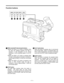 Page 11– 11 –
1REW (rewind)/FF (fast forward) buttons
OWhen the REW or FF button is pressed while
the tape has stopped traveling, the tape is
rewound or fast forwarded at the normal
rewinding or fast forwarding speed in the E-E
mode.
OWhen the REW or FF button is pressed while
the tape is being played, the tape is reviewed or
cued at approximately 4.5 times the normal tape
speed.
OWhen the REW or FF button is pressed in the
STILL or REC PAUSE mode, the tape is
reviewed or cued at approximately 1 times the...