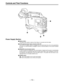 Page 10–10–
Controls and Their Functions
Power Supply Section
eBattery holder
The battery pack (option) made by Anton Bauer is mounted onto this holder.
fDC IN (external power input) connector (XLR, 4P)
The AJ-B75 AC adaptor (option) is plugged into this socket when the unit is to be operated by
AC power. An external battery is plugged in when an external battery is to be used to operate
the unit.
gBREAKER (circuit breaker) button
In order to protect the equipment, the circuit breaker is tripped and the power...