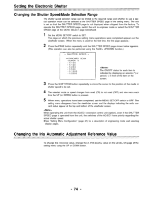 Page 74Setting the Electronic Shutter 