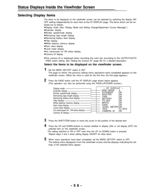 Page 56Status Displays Inside the Viewfinder Screen 