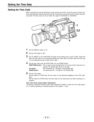 Page 77Setting the Time Data 