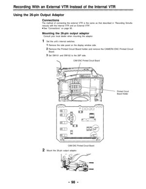 Page 98Recording With an External VTR Instead of the Internal VTR 