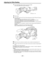 Page 33–33–
7Set the WHITE BAL selector switch to A or B execute AWB.
Next, execute ABB and then execute AWB again.
8Repeat step 6.
9Set the MENU switch from OFF to SET while holding down the SHIFT/ITEM and UP buttons
to open the menu.
Press the PAGE button until the MAIN menu screen 4 of 4 appears.
Press the SHIFT/ITEM button to move the cursor to the AUTO SHADING position.
Press the UP or DOWN button to open the AUTO SHADING page.
Press the SHIFT/ITEM button to move the arrow at the far left to WHITE, and...