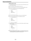 Page 90–90–
Setup Card Operations
Writing set data to cards
1Set the MENU SET/OFF switch to the SET position while the SHIFT/ITEM button and UP
button are held down together.
2Press the PAGE button to display the MAIN menu screen 3 of 4.
3Press the SHIFT/ITEM button to move the cursor to the “CARD READ/WRITE” position.
4Press the UP or DOWN button to open the CARD READ/WRITE page.
5Press the SHIFT/ITEM button repeatedly to move the cursor to the WRITE position.
6A menu shown below appears when the UP (or DOWN)...