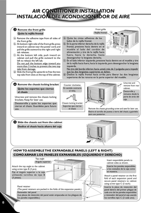 Page 108
COOLM
O
D
EO
F
F
/
O
NOPERATIONTEMP/TIMER
SETT
I
M
E
Rh
r ¡
FF
A
N
 
S
P
E
E
DA
I
R
 
S
W
I
N
G S
E
T
/
C
A
N
C
E
LFAN
HIGH
MED
LOWE
C
O
N
O
M
YW
ir
e
l
e
s
sR
e
m
o
t
e
 
C
o
n
t
r
o
l
C
O
O
LM
O
D
EO
F
F
/
O
NOPERATIONTEMP/TIMER
SETT
I
M
E
Rhr ¡FF
A
N
 
S
P
E
E
DA
I
R
 
S
W
I
N
G S
E
T
/
C
A
N
C
E
LF
A
N
H
I
G
H
M
E
D
L
O
WECONOMYW
i
r
e
l
e
s
sR
e
m
o
t
e
 
C
o
n
t
r
o
l
AIR CONDITIONER INSTALLATION
INSTALACIÓN DEL ACONDICIONADOR DE AIREAIR CONDITIONER INSTALLATION
INSTALACIÓN DEL ACONDICIONADOR DE...