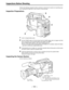 Page 151– 151 – Inspections Before Shooting
Perform the following inspections before shooting to check that all systems are operating prop-
erly. Checking the image with a color monitor is recommended.
Inspection Preparations
1Insert a charged battery pack.
2Set the POWER switch to ON and check that the HUMID display does not appear and that
five or more bars of the remaining battery level display are lighted.
ÁIf the HUMID display appears, wait until the display goes off.
ÁIf five or more bars of the remaining...