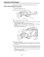 Page 31–31–
Adjusting the White Shading
Follow the procedure outlined below when the white shading needs to be re-adjusted.
White shading adjustment procedure
1Mount a lens to the camera.
Be sure to also connect the lens cable.
2Set the electronic shutter to OFF and the gain to L (0 dB).
3If the lens has an extender, remove the extender.
4Set the MENU SET/OFF switch from OFF to SET while holding down the SHIFT/ITEM
and UP buttons to open the menu.
Press the PAGE button until the VF OPERATION page appears.
Set...