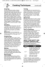 Page 252\f
c ookin g t ech niq ues(c o ntin ued)
c ove rin gA s w it h  c o nve ntio nal  c o okin g,  m ois tu r
e
e va pora te s d urin g 
m ic ro w ave  c o o kin g .
C asse ro le  lid s o r p la stic  w ra p
  a re  u se d fo r a
tig hte r s e al.   W he n u sin g p la stic  w ra p,  v e n t
th e p la stic  w ra p b y fo ld in g b 
a ck  p art  o f  th e
pla stic  w ra p fr o m  th e e dg e o f  th e d is h  to
a llo w  s te am  to  e sca pe.  L oose n o r r e m ove
p la stic  w ra p a s r e cip e d ir e...