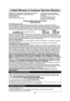 Page 2725
Limited Warranty & Customer Services Directory
PANASONIC CONSUMER ELECTRONICS COMPANY,  PANASONIC SALES COMPANY,
DIVISION OF PANASONIC CORPORATION OF DIVISION OF PANASONIC PUERTO 
NORTH AMERICA RICO,  INC.
One Panasonic Way Ave. 65 de Infanteria, Km. 9.5
Secaucus, New Jersey 07094  San Gabriel Industrial Park
Carolina, Puerto Rico 00985
Panasonic Microwave Oven Product
Limited Warranty
Limited Warranty Coverage
If your product does not work properly because of a defect in materials or workmanship,...