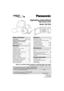 Page 1Operating Instructions
Microwave Oven
Model: NN-T694
For assistance, please call: 787-750-4300
or visit us at www.panasonicpr.com (Puerto Rico)
For assistance, please call: 1-800-211-PANA(7262)
or send e-mail to: consumerproducts@panasonic.com
or visit us at www.panasonic.com (U.S.A)
Safety Information
Precautions.........................Inside cover
Important Safety Instructions.........1-3
Installation and Grounding
Instructions.......................................3-4
Safety...