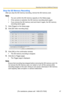 Page 47Operating Instructions (Additional Features)
[For assistance, please call: 1-800-272-7033] 47
Stop the SD Memory Recording
After you stop the SD memory recording, remove the SD memory card.
Note
 You can confirm the SD memory capacity on the Status page.
 If the camera is restarted, the SD memory recording starts again.
 If you remove the SD memory card and insert it again, the SD memory 
recording starts again.
1.Click [Trigger] on the Setup page.
2.Click [SD video recording stop].
3.Click [OK] on...