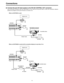 Page 99
Connections
$Connect the pan-tilt head system to the RS-422 CONTROL OUT connector:
Use the RS-422 connector when the AW-PH350 is to be used as the pan-tilt head or when the connection distance
between this adapter and the pan-tilt head is to exceed 10 m.
When an AW-PH350 is used:
When an AW-PH300A is used and the connection distance is more than 10 m:
Telephone line
Modem
AW-DU600
AW-PS301
Convertible camera
Convertible camera AW-PH350
AW-PS300 10 Base-T cable
10 Base-T cableTelephone line
Modem...