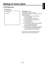 Page 49
- 48 (E) -
ENGLISH

Setting of menu items
 SETTING menu
PROTOCOL [1 to 4]
For selecting the remote control 
communication system in accordance with the 
system connected.
1:   Information camera communication 
protocol (EIA4)
 
For connecting the AK-HRP150
2:    Information camera communication 
protocol (EIA)
 
For connecting a PC
3:    Convertible PC control protocol (EIA4)  
For connecting the AW-CB400  
(baud rate fixed at 9600 bps)
4:    Convertible PC control...