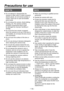 Page 8
- 7 (E) -

   Do not attempt to disassemble the 
camera or other units. In order to prevent 
electric shock, do not remove screws or 
covers. There are no user-serviceable 
parts inside.
    Do not abuse the camera. Avoid striking, 
shaking, etc. The camera contains 
sensitive components which could 
be damaged by improper handling or 
storage.
    Do not let the lens remain uncapped 
when the camera is not use. If the lens is 
not installed, do not leave the lens mount 
hole uncovered.
    Do not...