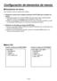 Page 220
- 17 (S) -

Configuración de elementos de menús
Visualización de menús
Para visualizar menús se utilizan dos métodos.
   Utilizando la cámara para múltiples propósitos AK-HC1500G para visualizar los 
menús:
  Mantenga pulsado el conmutador MENU del panel trasero de la unidad principal durante un mínimo de 3 segundos para visualizar el menú TOP.
  Utilice el conmutador UP/DOWN para mover el cursor al elemento deseado, y pulse el conmutador ENTER para ir a un menú de nivel jerárquico inferior.
...