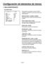Page 232
- 29 (S) -

Configuración de elementos de menús
 Menú MAINTENANCE
 �� S.GAIN(1/2) ��  S.GAIN1    MODE             :S.GAIN1 �TOTAL GAIN       :42dB  GAIN             :30dB  PIX MIX          :+6dB  V MIX            :+6dB  FRAME MIX        :OFF  H DETAIL LEVEL   :1  CRISP            :00  LEVEL DEPENDENT  :5  PEAK FREQUENCY   :2
Estos ajustes se realizan cuando S.GAIN1, 
S.GAIN2 o S.GAIN3 ha sido seleccionado por 
GAIN SELECT.
MODE [S.GAIN1, S.GAIN2, S.GAIN3]
Para seleccionar la tabla de almacenamiento...