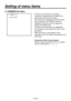 Page 44
- 43 (E) -

Setting of menu items
 CAMERA ID menu
 ���CAMERA ID �    ID:AK-HC1500
An ID of not more than 10 characters 
consisting of alphanumerics, symbols and 
spaces can be set for the camera.
The camera ID is displayed at all times when 
ON is selected in the CAM ID mode but 
displayed only when color bar signals are 
output in the BAR mode.
The status for setting the ID is established 
by moving the cursor above the colon (:) and 
selecting it.
Move the cursor to the positions of the 
characters...