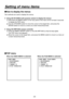 Page 28
- 28 -

Setting of menu items
How to display the menus
Two methods are used to display the menus.
 Using AK-HC1800N multi purpose camera to display the menus:
   Hold down the MENU switch on the rear panel of the main unit for at least  seconds 
to display the TOP menu.
   Use the UP/DOWN switch to move the cursor to the target item, and press the 
ENTER switch to move to a menu at a lower hierarchical level.
  Using AK-HRP150G camera controller
   Press the MENU ON/OFF switch on the...