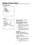 Page 44
-  -

 SETTING menu
[1] MODE
When the VIDEO MENU is selected 
D5600K [OFF, ON]
When the FILM MENU is selected 
LIGHTING [TUNGSTEN, DAYLIGHT]
ON, DAYLIGHT: 
    The color temperature is corrected 
electrically to attain white balance in 
5600K-degree environments.
OFF, TUNGSTEN: 
    The color temperature is corrected 
electrically to attain white balance in 
200K-degree environments.
GAIN SELECT
[LOW, MID, HIGH, S.GAIN1 to 3]
For selecting LOW, MID, HIGH, S.GAIN1, 
S.GAIN2 or S.GAIN...