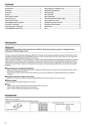 Page 667
Contents
Read this first! .......................................................................................2
Introduction
 ............................................................................................ 6
Accessories
 ........................................................................................... 6
Features.................................................................................................. 7
Frame frequency setting...