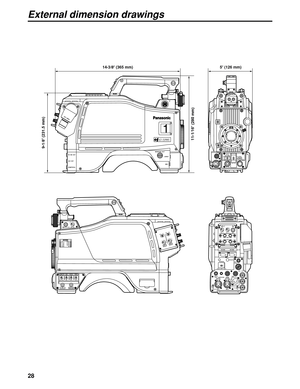 Page 2828
External dimension drawings
1
MONITOR  OUTHD  SDI  OUT
OPT  FIB
E
R
AUX  OUT
PROMPTER/GL
LENS
MIC1
VF
ULTI  FORMATDIGITAL  CAMERA  SYSTEM
PUSH
AW BOFF
SELONABBW / B
VTR / RETSHUTTER
MENUBAL AUTO
OPT
OFF ON
RET  APGM
TALK TALKPGMPGMLEVEL
INCOM1
INCOM1 INCOM2
BREAKERRET
CONT
EXT I/OPOWER
CCU  OFF  EXT
CALL
123
4
1
OFF2ONOFFPTTONOFFPTT1
OFF2RET  B
123
4
INCOM2
TALLY
OUT
MIC1 MIC2
EARPHONETRUNKRCBDC INPUSH PUSH
F
RPROMPTER  OUTGL  IN
PHANT
OFFABP
HANT
OF
FA
B
(
dB
) –
2
0–3
0–
40MIC1
–
5
0
–6
0(
dB
) –
2...