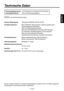 Page 27
- 12 (G) -
DEUTSCH

Technische Daten
System-Tallyeingang:  Tallysignal (HIROSE: HR10A-7R-4P)
Schalterfunktionen:   Menü EIN/AUS, Menüoperation, Bedienungstafel aktiv, 
 
Szenendateiwahl, Moduswahl, 
 
Start der Weißabgleichautomatik, 
 
Start der Schwarzabgleichautomatik, ND-Filterwahl, 
 
CC-Filterwahl, Verstärkungswahl, Verschlusswahl, 
 
Wahl der automatischen/manuellen 
 
Objektivblendeneinstellung, Anzeigenumschaltung
Einstellfunktionen:  Blende (Objektivblende), R/B-Verstärkung,...