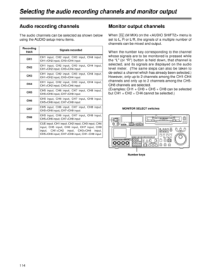 Page 114114
POWEROFFON
HEADPHONES
PUSH
LOCKFULL
CH CONDITIONMONITORFULL/FINEREMOTELR9P50PRS-232CCH12345678CUE
XL/L/M-cassetteDo not insert S-cassette
without adapterEJECT
AUDIO CH SELECTSHIFTABC DEF GHI
JKL MNO PQRSPREVIEW/
REVIEWPRE-
ROLLA IN A OUT
HOME RF1 ASSEMADJUSTSHTL
REV FWDVA R JOG
STAND BYRECORDER INPUT CHECKPLAYER
SERVOEDIT PLAY REC
REW STOPFFREC INHIBIT
PUSH-INTERINSERT RF2
VIDEOUNITYTC CUE
AUDI OUNITYDIAG MENU
TRIMSET
INOUTAUTO
EDIT789
456BSTUV WXYZ123ENT0CT F
F1 F2 F3 F4 F5...