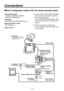 Page 12
- 1 -

Connections
Convertible camera:
AW-E350, AW-E650, AW-E655,  
AW-E750, AW-E860, etc.
Viewfinder:
WV-VF65B, AW-VF80, AW-VF64, etc.
Remote operation panel:
AW-CB400, etc.
Video monitor
   Use the control cable (AW-CA50T8G) to 
connect the remote operation panel to 
the convertible camera. 
Use the AW-PS505A AC adapter, which 
is an optional accessory, for the power 
supply.
    Inter-communication between the 
remote operation panel and studio card 
is not possible.
Viewfinder:WV-VF65B,...