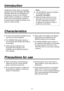 Page 6
- 6 -

Characteristics
   An inter-communications headset can be 
used and its volume adjusted.
  
The STANDBY/ON switch function of 
the viewfinder (WV-VF65B, AW-VF80) is 
incorporated.
    Output signals (brightness and 
composite video signals) to the 
viewfinder can be switched using the 
menu settings.
    Zebra pattern and safety zone displays 
appearing in the viewfinder can be 
switched using the menu settings.
  The VIDEO ON/OFF switch function of 
the viewfinder (AW-VF64) is incorporated....