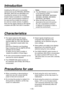 Page 5
- 4 (E) -
ENGLISH

Characteristics
   Two signal outputs for SDI signals 
compliant with the EBU Tech.67-E 
standard (BBC No. PSF1/M, BELDEN 
881 or equivalent coaxial cable; max. 
00 m)
   EDH (Error Detection and Handling) 
flags complying with the SMPTE RP165 
standard can be added.  
(  A switch can be used to enable or 
disable the addition of these flags.)
    An inter-communications headset can be 
used and its volume adjusted.
   The STANDBY/ON switch function of 
the...