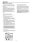 Page 22
22

1.   Select the pan/tilt head system using the CONTROL 
button.
2.   Shoot a white object (such as a white wall or 
handkerchief) to fill the whole screen using the pan/tilt 
head system currently selected.
 
Do not allow shiny, reflective or very bright objects to 
appear on the screen.
3.   Press the WHITE BAL A button, and press the AWC 
button. The AWC button’s lamp flashes, and the white 
balance is automatically adjusted. Once the adjustment 
has been performed correctly, the lamp goes off,...