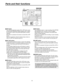 Page 9
9

Parts and their functions
 H/F button
This sets the heater/fan function ON or OFF when a pan/
tilt head (AW-PH600/AW-PH650) equipped with a heater/
fan function is used in the pan/tilt head system currently 
selected.
Each time it is pressed, the function is turned ON or OFF 
in turn.
When the heater/fan is ON, the button’s lamp comes on; 
when it is OFF, the heater/fan goes off.
 EXT (AF) button
If a lens with an extender function is used in the selected 
pan/tilt head system, the extender...