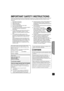 Page 33
Operating Instructions
IMPORTANT SAFETY INSTRUCTIONS
Read these operating instructions carefully before using the unit. Follow the safety instructions on the unit 
and the applicable safety instructions listed below. Keep these operating instructions handy for future 
reference.
1 Read these instructions.
2 Keep these instructions.
3 Heed all warnings.
4 Follow all instructions.
5 Do not use this apparatus near water.
6 Clean only with dry cloth.
7 Do not block any ventil ation openings. Install in...