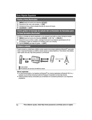 Page 7474
Para obtener ayuda, visite http://www.panasonic.com/help (solo en inglés) Guía Rápida EspañolaPRL262_PRD262_OI_(en_en)_0109_YA_ver001.pdf   742014/01/09   11:59:46  
  
   
 
    
  
  
  
     